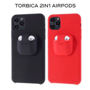 Ovitek airpods 2in1 za Apple iPhone 8 plus, iPhone 7 plus, Teracell, črna